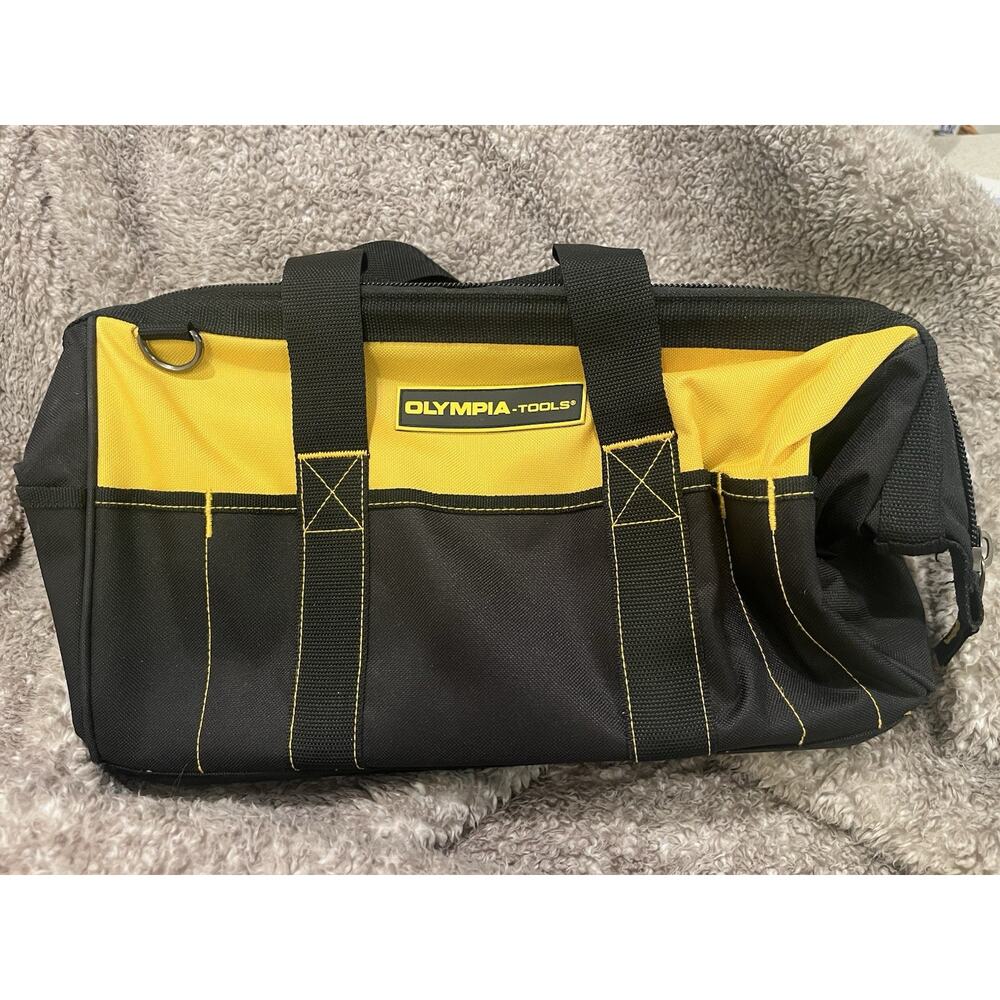 Olympia Tools 18-Inch Heavy Duty Tool Bag w/ Hard Plastic Bottom Yellow/Black